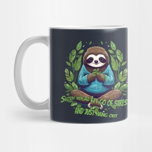 Adorable Sloth Yoga T-Shirt Design for Relaxation and Fitness Mug